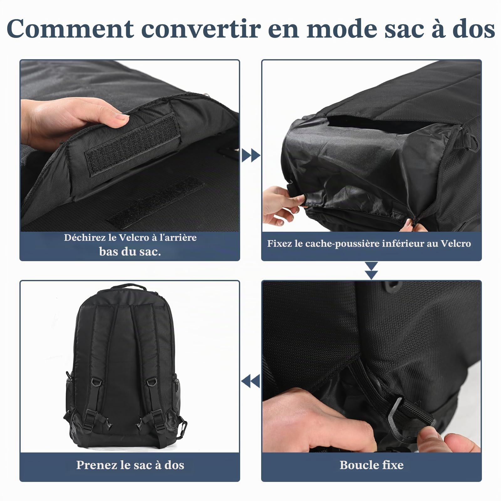 Sac à Dos à Roulettes 17,3 Pouces Bagage à Main Ordinateur Portable Noir Voyage