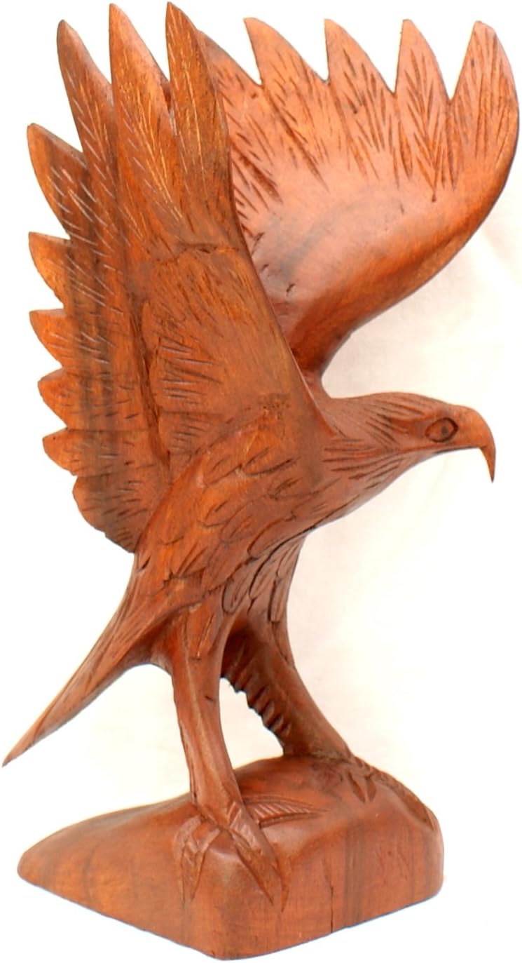 Hadiah UK Hand Carved Wooden Eagle 30cm Bird of Prey
