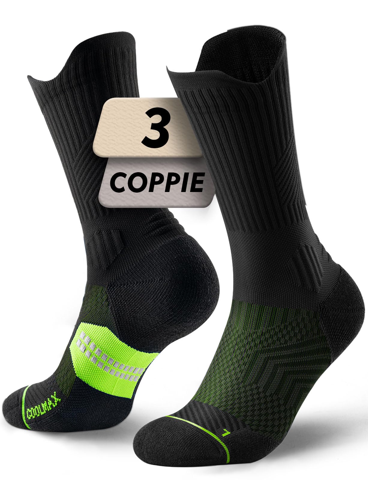 Juclise Bambù Coolmax Compressione Running Calzini Sportivi Trekking Allenamento