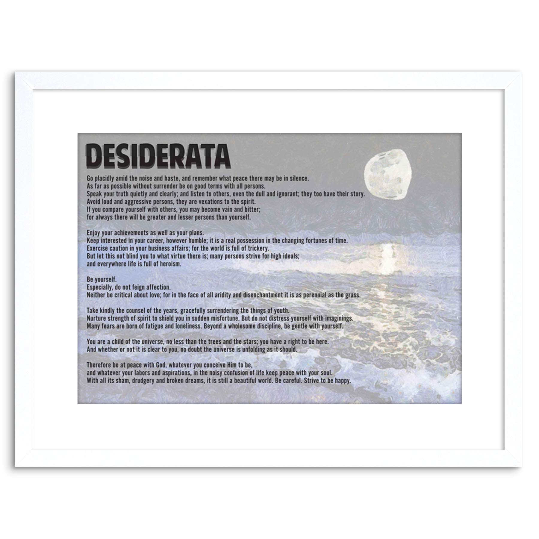 Wee Blue Coo Desiderata Ehrmann Placidly Noise Haste Quote Framed Wall Art Print