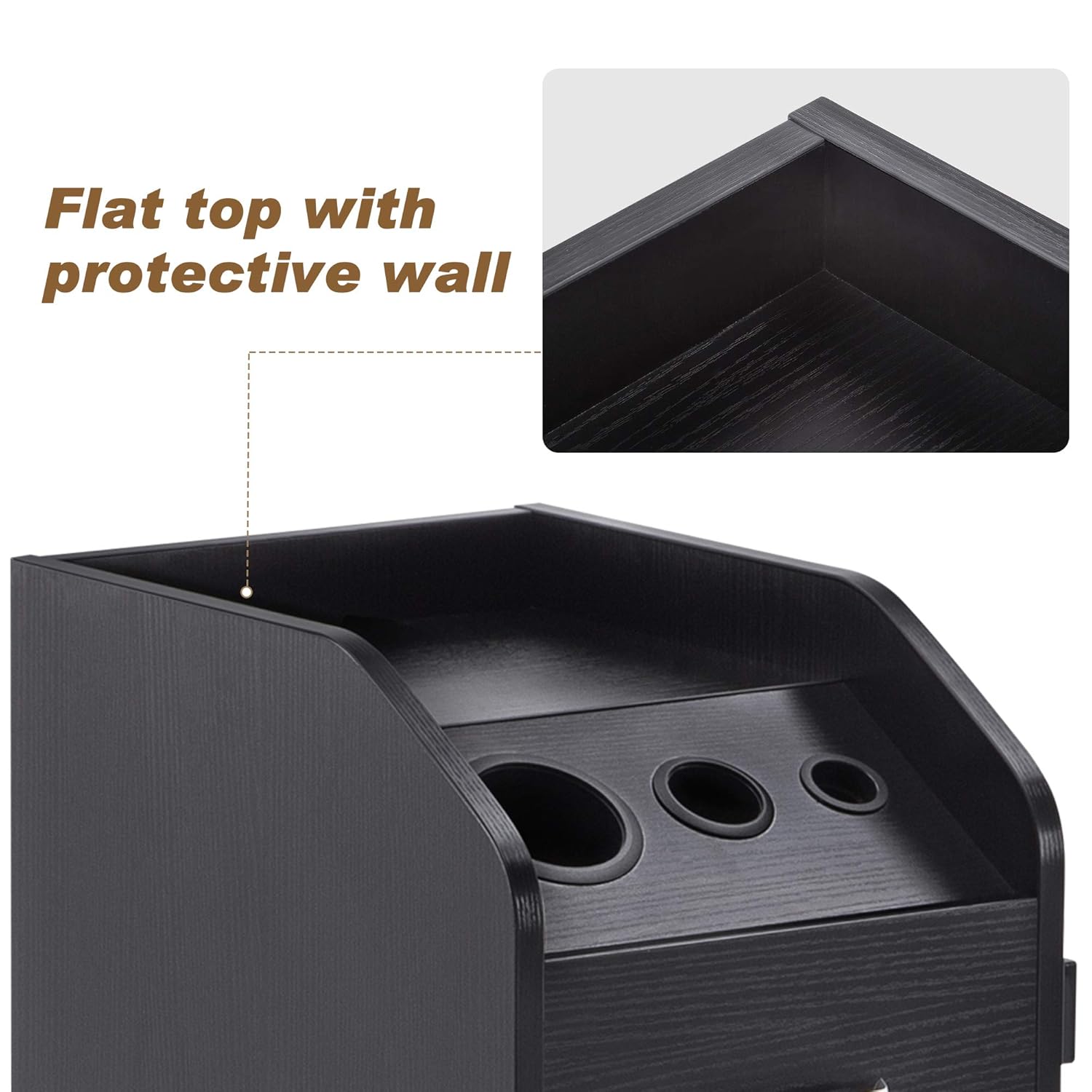BarberPub Beauty Salon Trolley Storage Cart Hair Dryer Holder Stylist Equipment with Lockable Rolling Wheels, Drawer (Black) : Beauty & Personal Care
