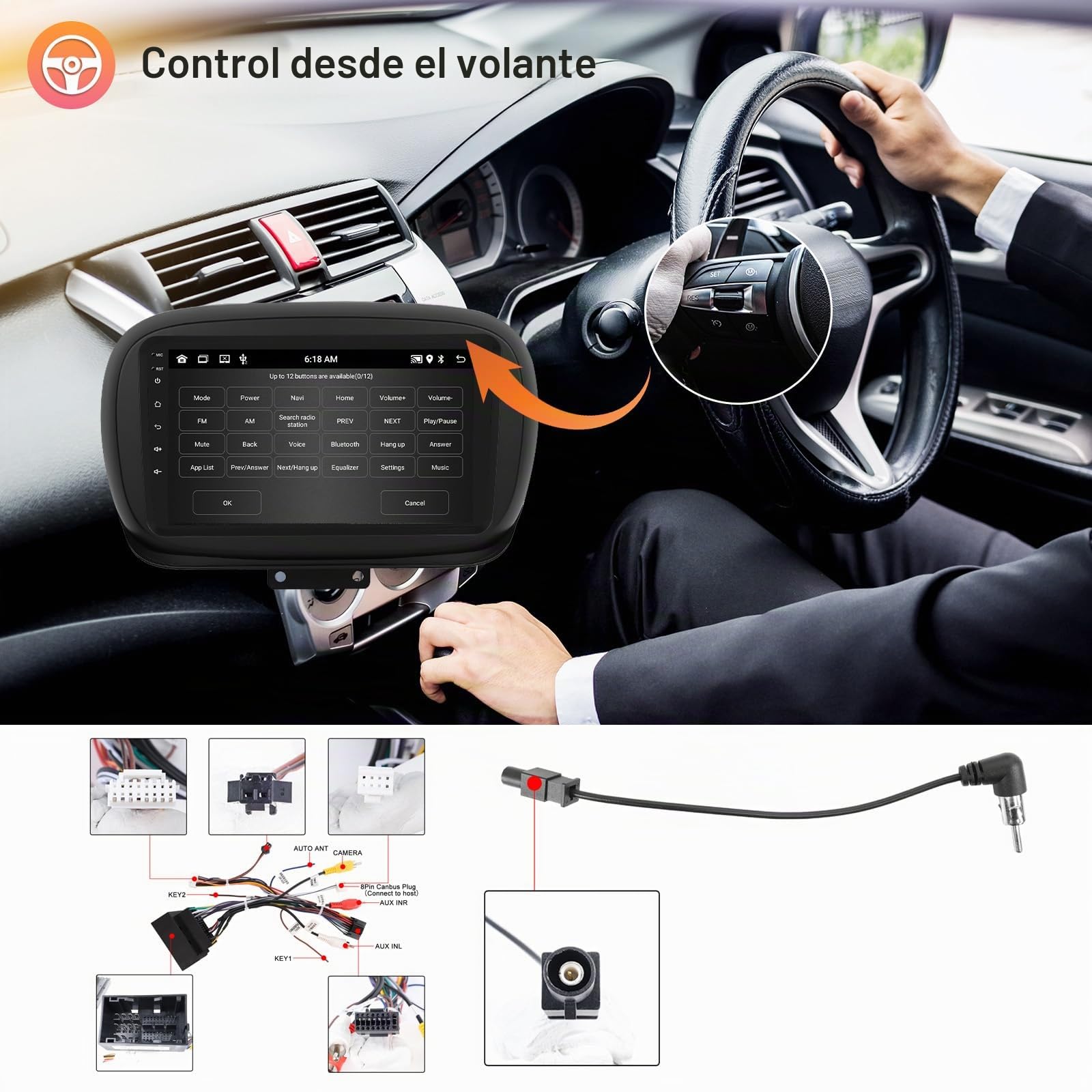 2G+64G Radio para FIAT 500X 2014 2015 2016 2017 2018 2019 2020 con Carplay Android Auto, Hodozzy Pantalla Android Coche 2 DIN de 9 Pulgadas con GPS WiFi Bluetooth Canbus,FM RDS HiFi Radio Cámara