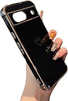 Vista 94 de ZTOFERA Funda diseñada para Google Pixel 7a, bonito diseño de corazones de amor con borde chapado y protección de lente de cámara, para Google Pixel