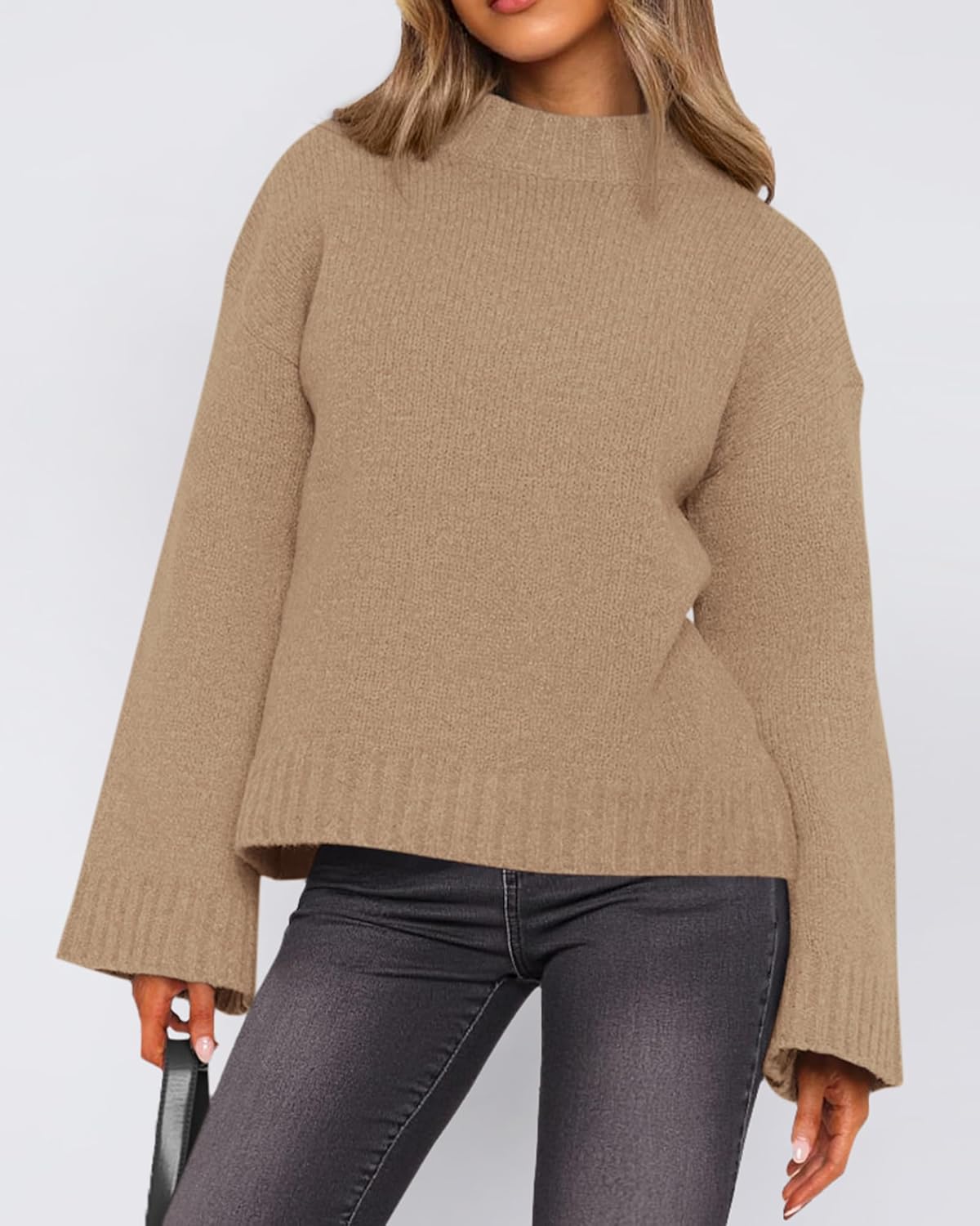 BTFBM Sweaters for Women 2026 Casual Crewneck Long Sleeve Loose Ribbed Knit Pullover Sweater Winter Clothes Fall Outfits - Image 7