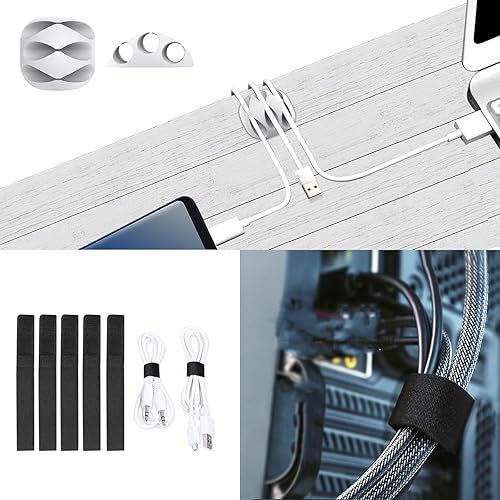 Miniatura 4 de Updated White Cable Raceway Kit, 155（10x15.5） inch Open Slot Wire Covers for Cords, Cable Management System to Hide Under Desk/TV/Computer/Net/Power