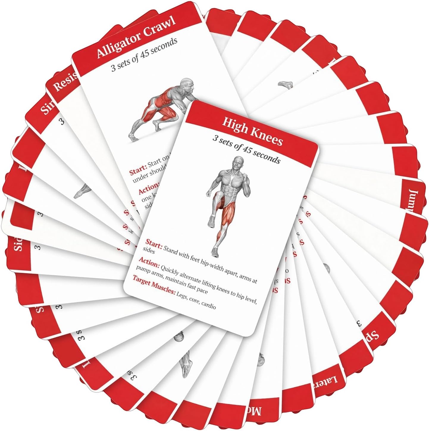 Portable Exercise Cards, 36-Piece Fitness Deck, 3.5x2.36 Inches Training Cards with Exercise Guide, Durable Card Set, Workout Deck with Compact, Fitness Card for Home and Outdoor