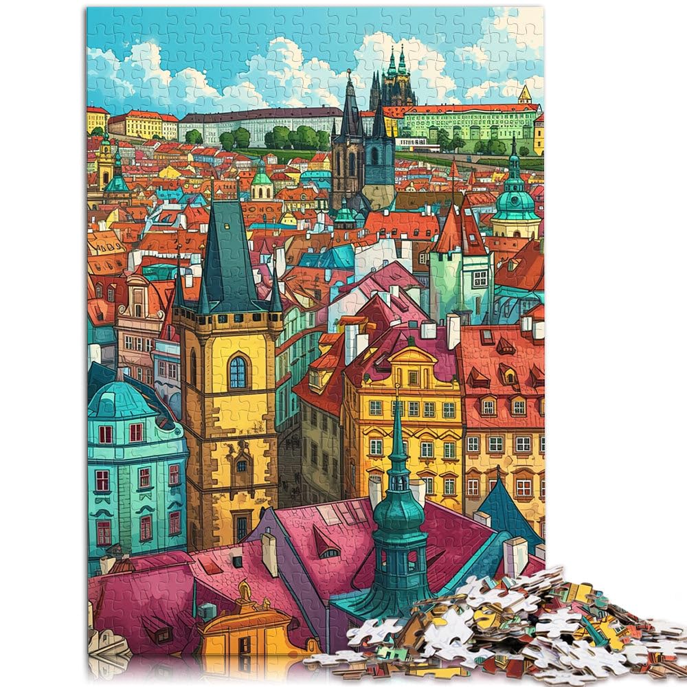 jigsaw 1000 pieces for adults Prague for Jigsaw Puzzle Fun at Home Activities, Birthday Present,Travel Gifts, 14.96 in x 20.47 in for teenager 14+ โ image 1