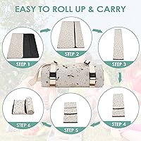 Vista 9 de Manta de picnic grande, alfombra de playa lavable sin arena, mantas de emergencia impermeables para camping, cestas de pícnic, accesorios