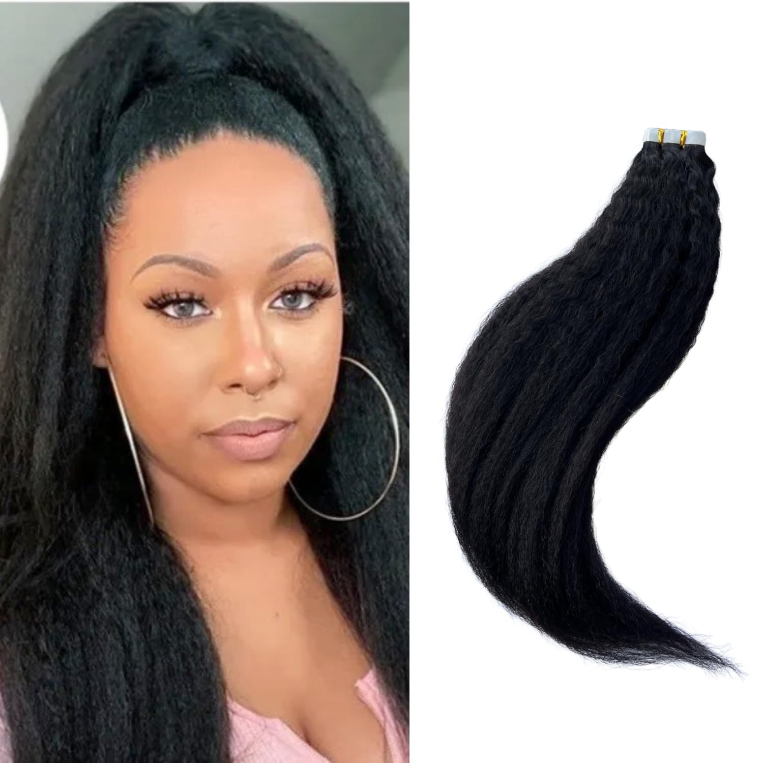 Tape In Hair Extensions Human Hair Black Women Remy Tape