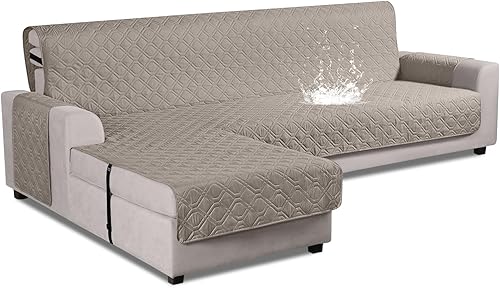 Miniatura 28 de VANSOFY Fundas de sofá modulares mejoradas, 100 % impermeables, en forma de L, reversible, para sofá seccional, funda protectora para mascotas, Gris