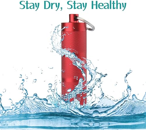 Miniatura 6 de Pastillero impermeable para llavero  Pastillero compacto, portátil y seguro con 3 compartimentos  Pastillero de bolsillo y contenedor para