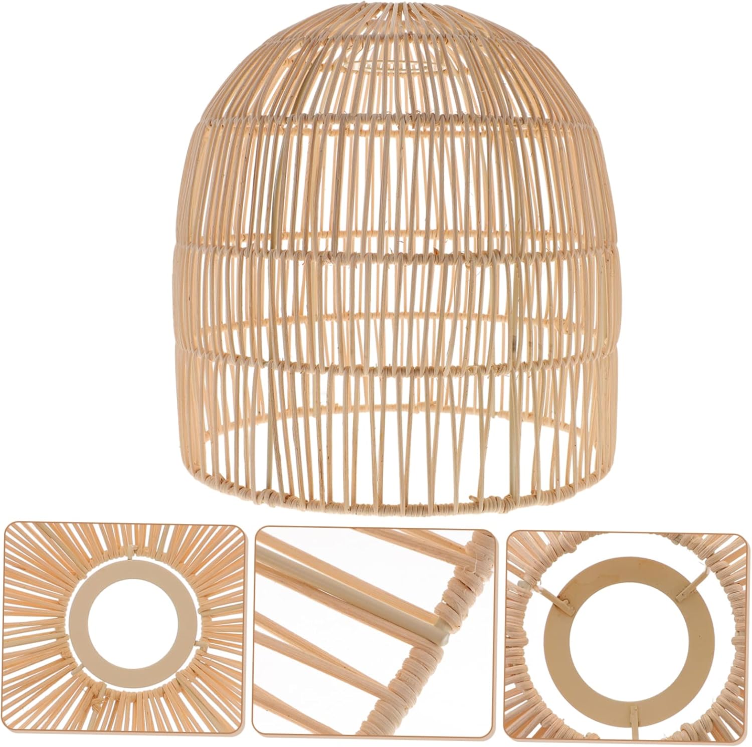 Sturdy Rattan Lampshade Ceiling Pendant Light Shade for Home Decor Easy Install