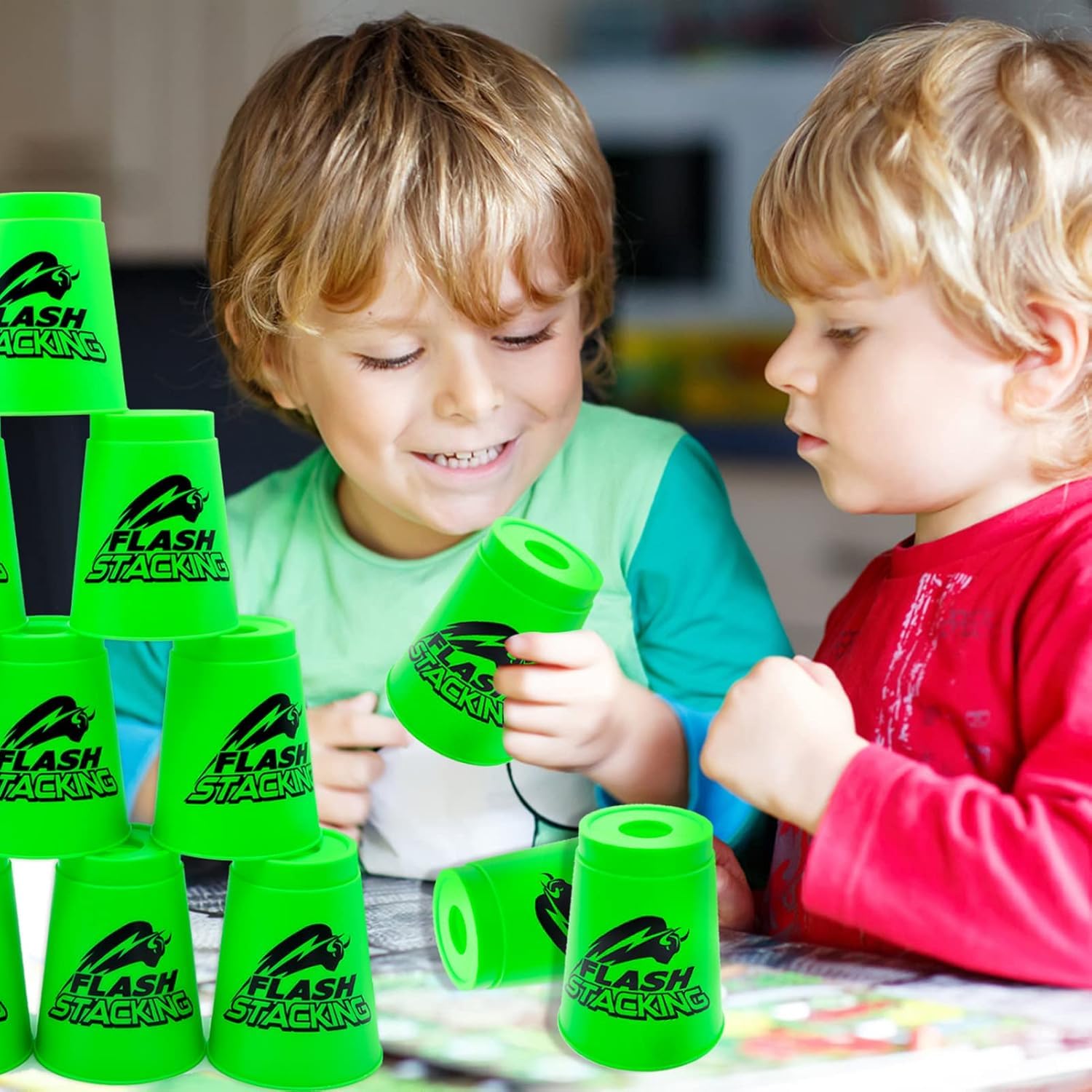AMJKEJI 12 Pcs Speed Stacking Cups, Sports Stacking Cups, Quick Stack Cup for Adult Develop Hand-eye Coordination - Image 2