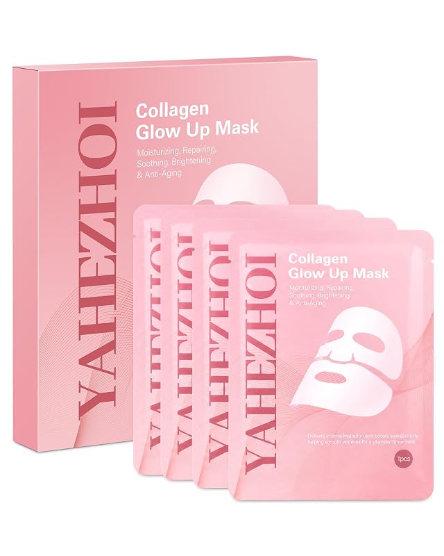 Máscara facial de biocolágeno YAHEZHOI, 4 unidades