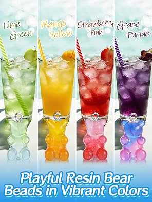 60pcs Gradient 3D Gummy DIY Bear Resin Charms for Jewelry Making, 15 Colors