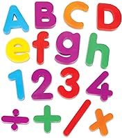 Vista 3 de Learning Resources Juego combinado de letras y números magnéticos jumbo - 80 piezas, juguetes de aprendizaje para niños de 3 años en adelante, ABC