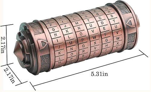 Vista 13 de Cryptex Da Vinci Code Mini Cryptex Lock - Cajas de rompecabezas con compartimentos ocultos, aniversario, día de San Valentín, regalos románticos