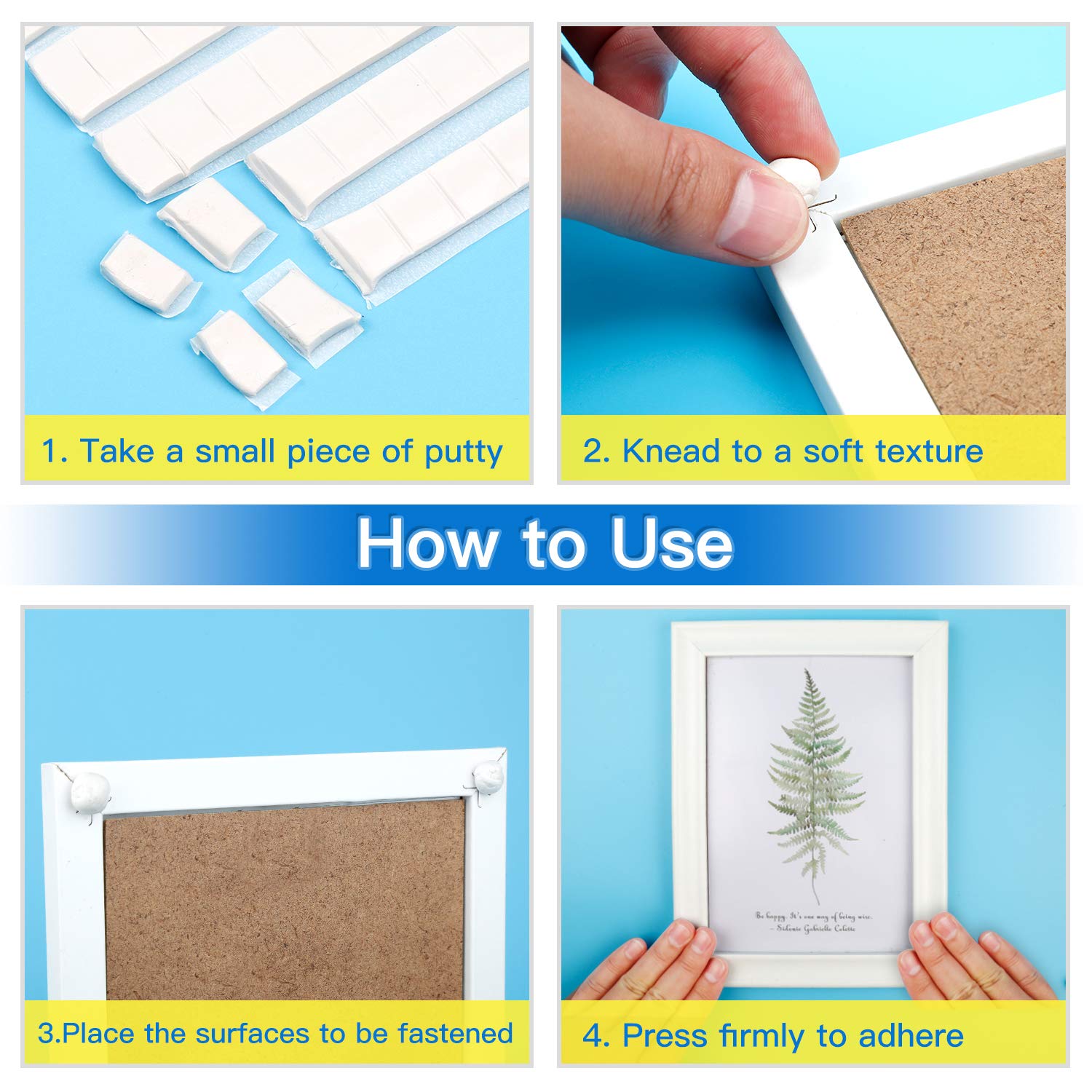 IKAYAS 102 Pcs Adhesive Putty Reusable Multipurpose Poster Tacky Putty Mounting Putty for Hanging Pictures Poster Art Photography (White)