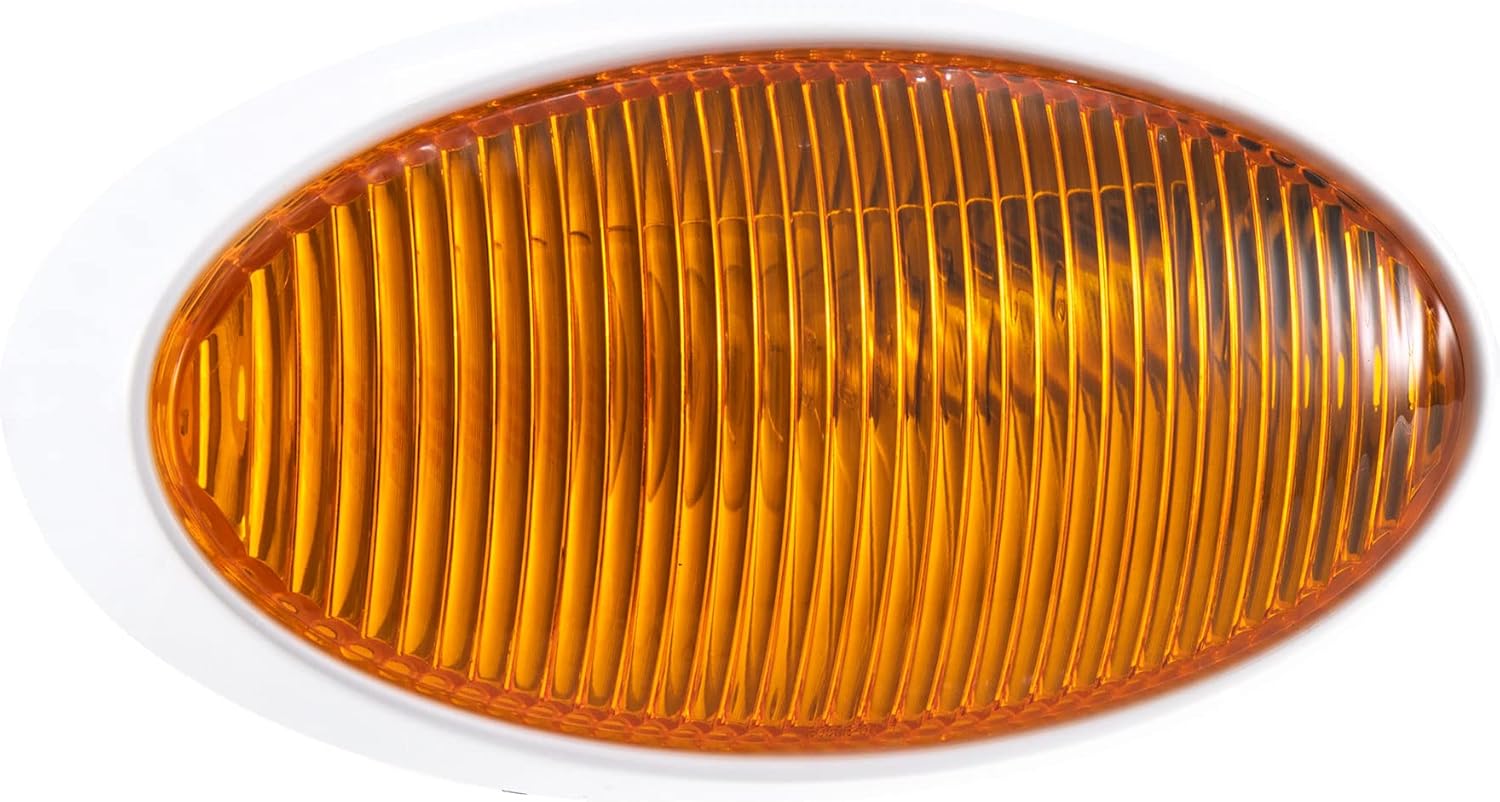 RecPro RV 12V Oval Porch Light with Amber Lens | RV Utility Light Fixture for Motorhomes, Campers, Trailers, 5th Wheels (2 Pack)