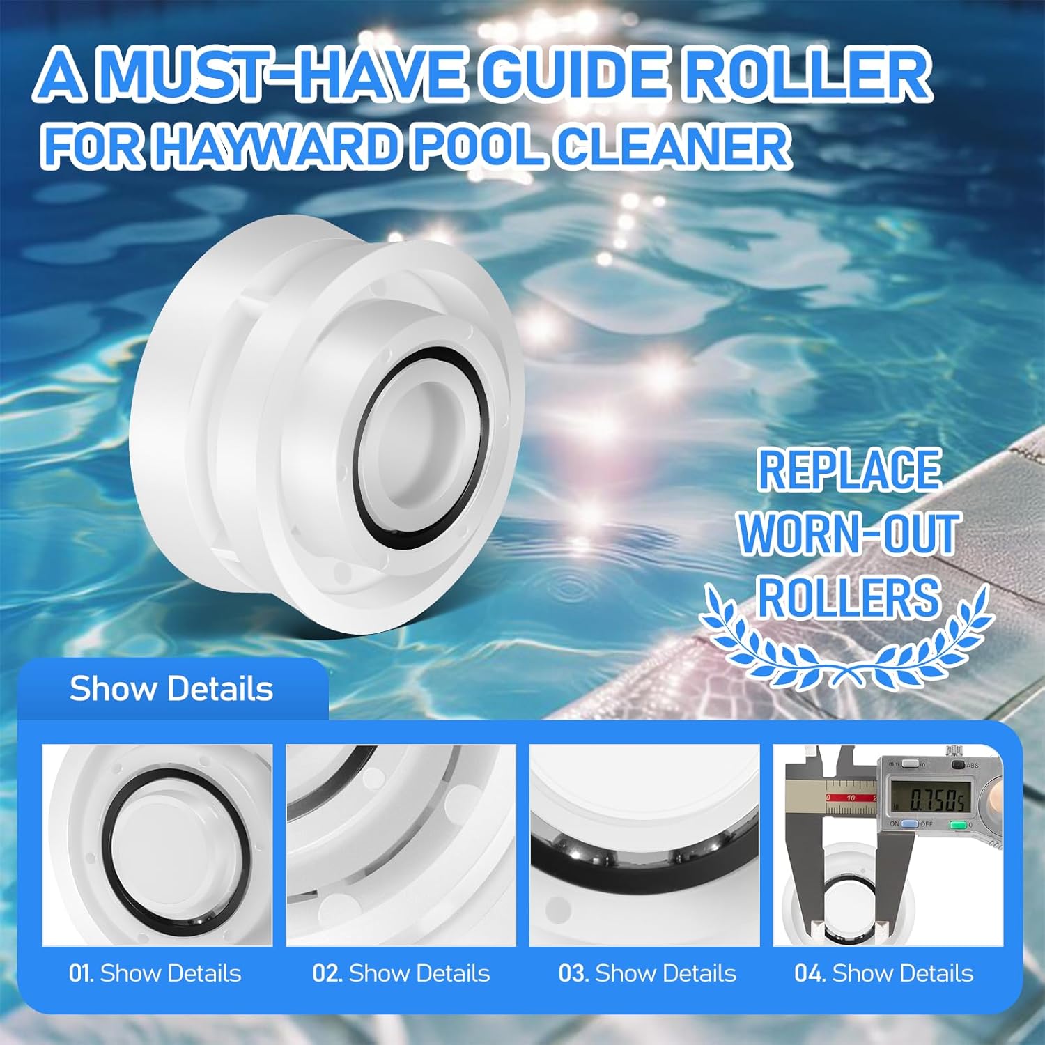 Camoo Replacement Bearing Guide Roller RCX26001,for Hayward TigerShark, TigerShark QC, TigerShark Plus and AquaVac Robotic Pool Cleaner Maintenance Parts
