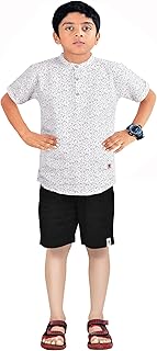 made in the shade 100% Cotton Half Kurta And Solid Shorts-picture-19