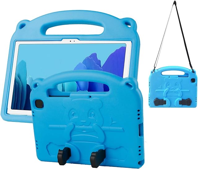 KINGSKEEN Case for Samsung Galaxy Tab A7 10.4 Inch(2020), SM-T500/T505, Premium EVA Shock Proof Light Weight Professional Kids Case,With Handle Built-in Bracket and Shoulder Strap (Blue)