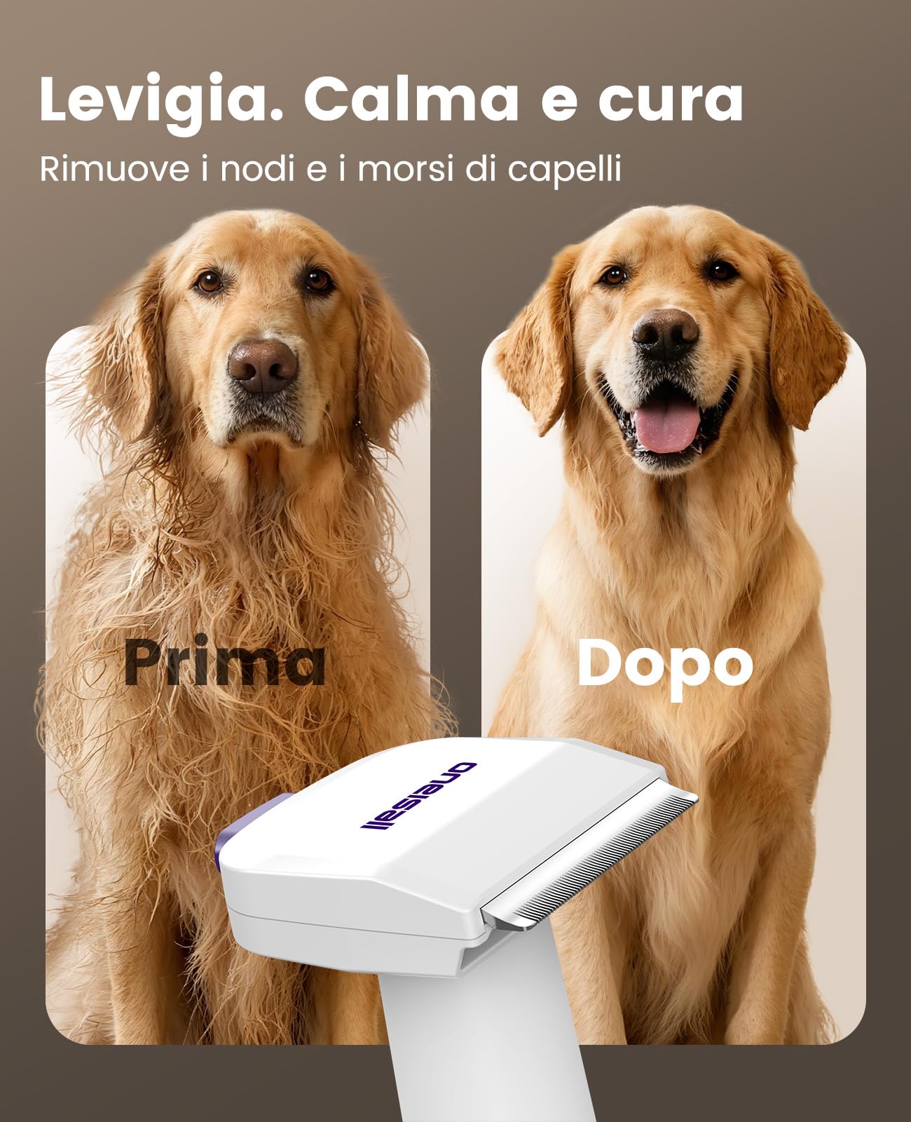 oneisall cane aspirapolvere con spazzola, forte potenza di aspirazione cane spazzola aspirapolvere con 12000 Pa, succhia il 99,99% dei peli di animali domestici (1,5L) con 4 accessori per la cura