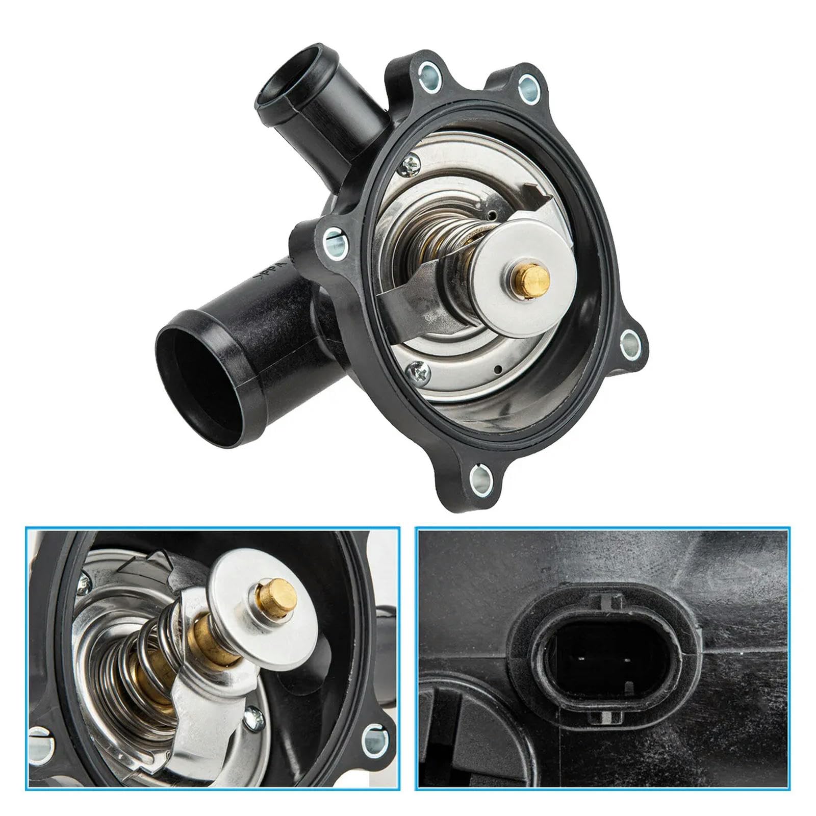 Termostat chłodziwa silnika pasuje do Audi A6, A8, Q7, S6, S8 (079121115BK, 079121115BA, 079121115BF, 079121115N)