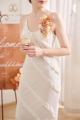 Miniatura 3 de TINGE TIME Ramilletes artificiales de hombro, juego de 2, ramillete floral para la madre de la novia para ceremonia de boda, aniversario, cena