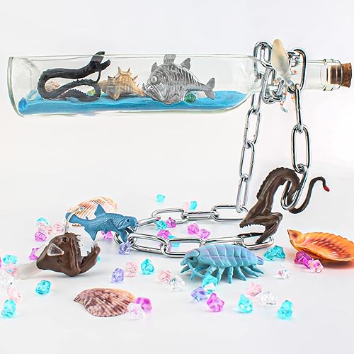 Miniatura 4 de BRETOYIN Mini increíbles criaturas marinas juguetes para niños, 10 piezas de animales del océano profundo, juguetes de animales marinos, decoración