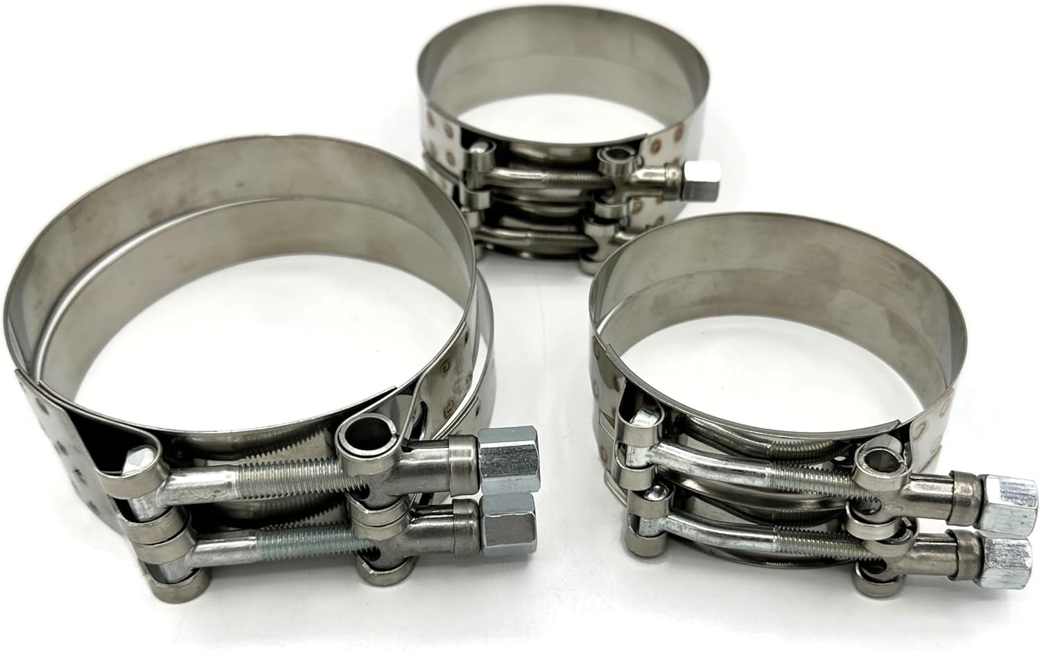 Stainless Steel T-Bolt Clamps – Heavy Duty with M6 Nuts – Rust-Resistant Hose Clamps for Secure, Long-Lasting Fit