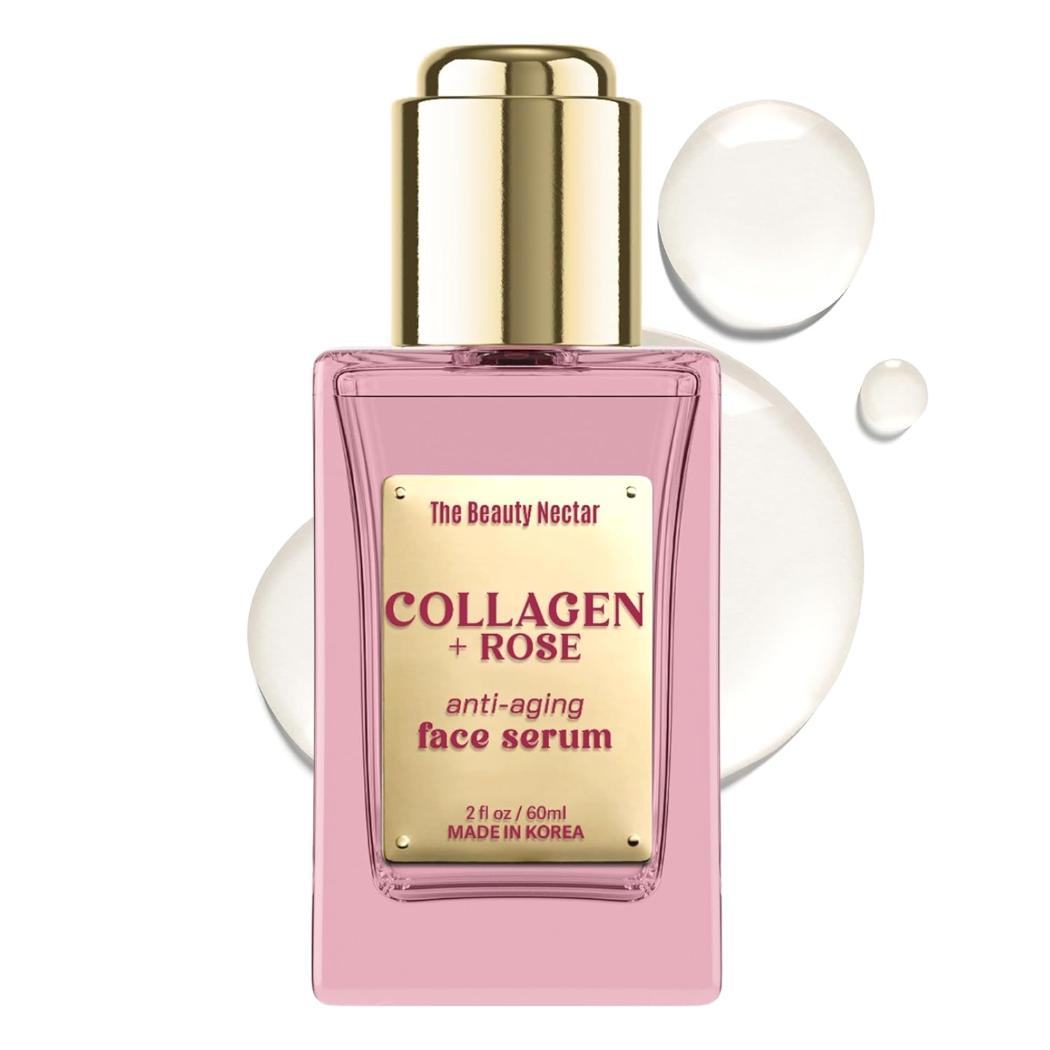 Collagen Face Serum with Rose – Firms Skin, Boosts Hydration, Soothes Dryness – Dermatologist Tested, Anti-Aging, Korean Skin Care – Clean Vegan Formula for Sensitive Skin – 2 Fl Oz