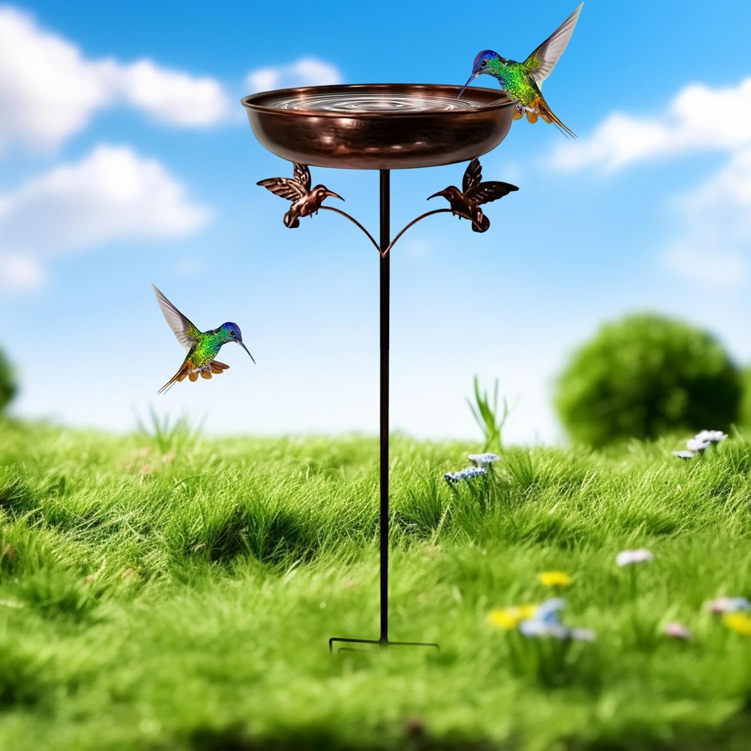 Bird Bath - 30cm Feeding Container, Garden Hummingbird Basin, Outdoor Nature Bowl, Decorative Hydration Station | Wild Avian Watering Dish for Gardeners Homeowners Backyard Patio Deck Park