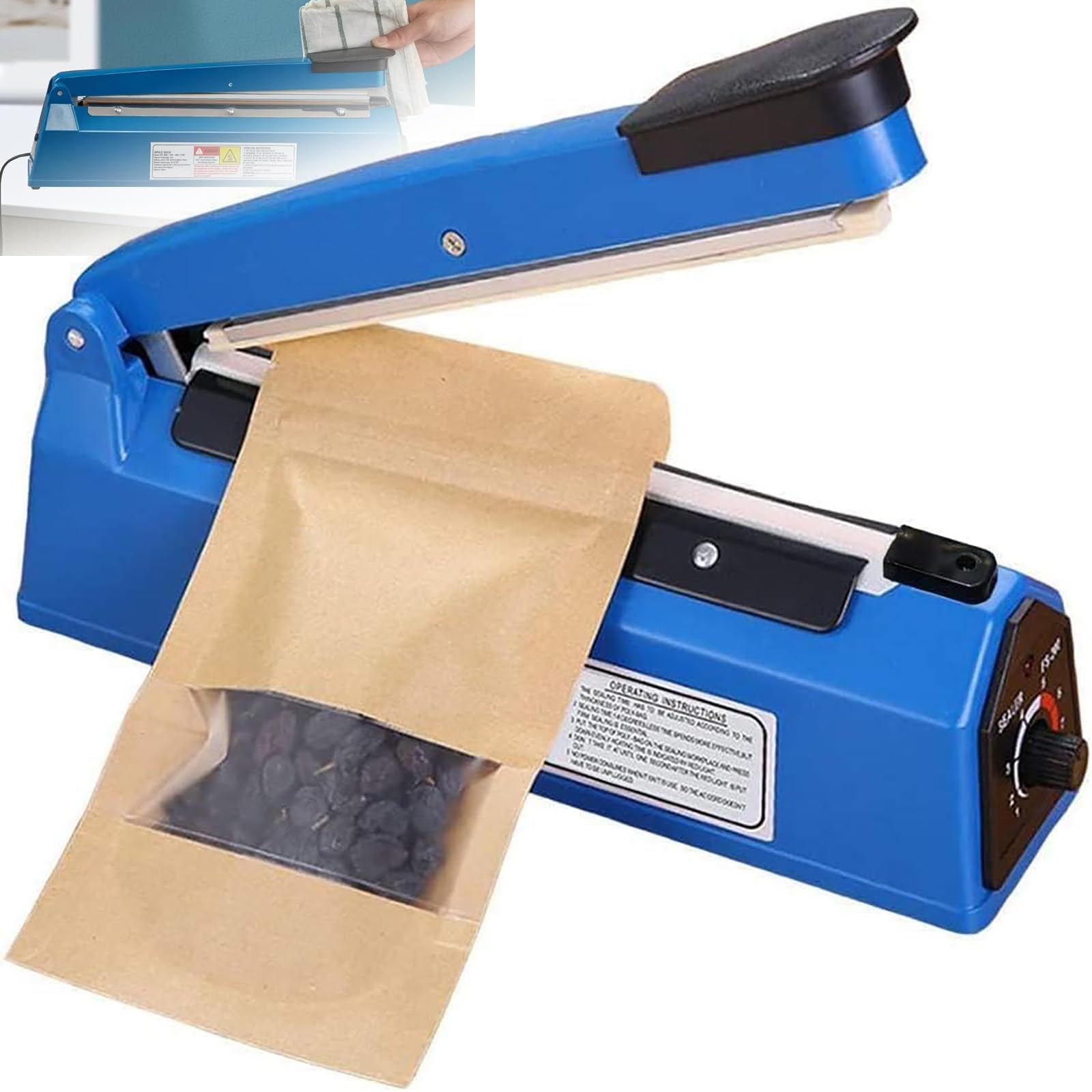 IUokLU Heat Sealer Impulse Sealing Machine, Automatic Continuous Band Sealer, Plastic Bag Sealing Machine For Cookies,Small Shops