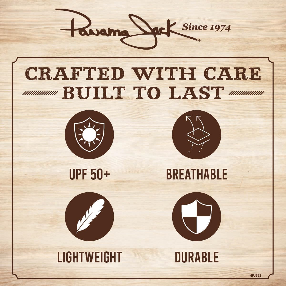 Panama Jack Straw Safari Hat - Vegan Leather Band Matte Toyo, UPF 50+ Sun Protection - Image 3