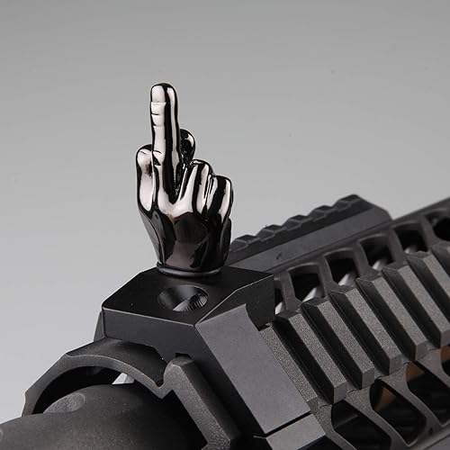 Miniatura 5 de Stinger Set de miras de dedo de novedad, juego de miras de hierro de respaldo delanteras y traseras BUIS, compatible con riel Picatinny y Weaver,