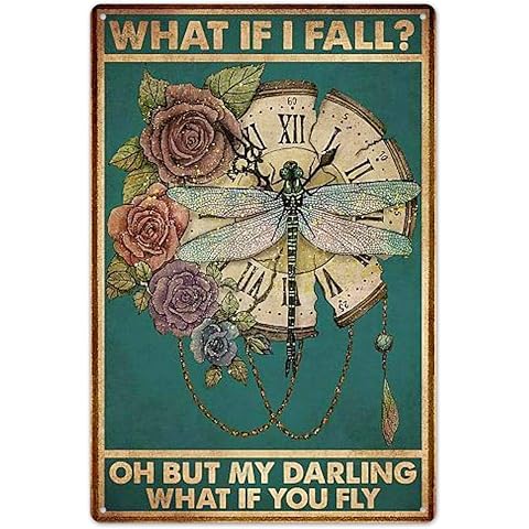 Fmcmly What If I Fall?Oh But My Darling What If You Fly Vintage Metal Tin Signs Home Bar Kitchen Hotel Office Bedroom Living Room Cafes Wall Decor 8x12 Inch