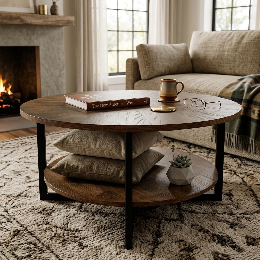 tobacco brown coffee table Unavailable: Warm Shaker - Square while pull James & James Olivia Coffee