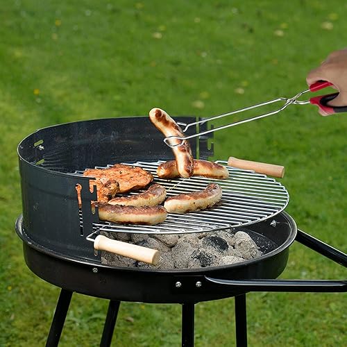 Miniatura 7 de Juego de pinzas de tijera de cocina de acero inoxidable para cocinar, asar y servir, 3 piezas con mango rojo (101216 pulgadas)