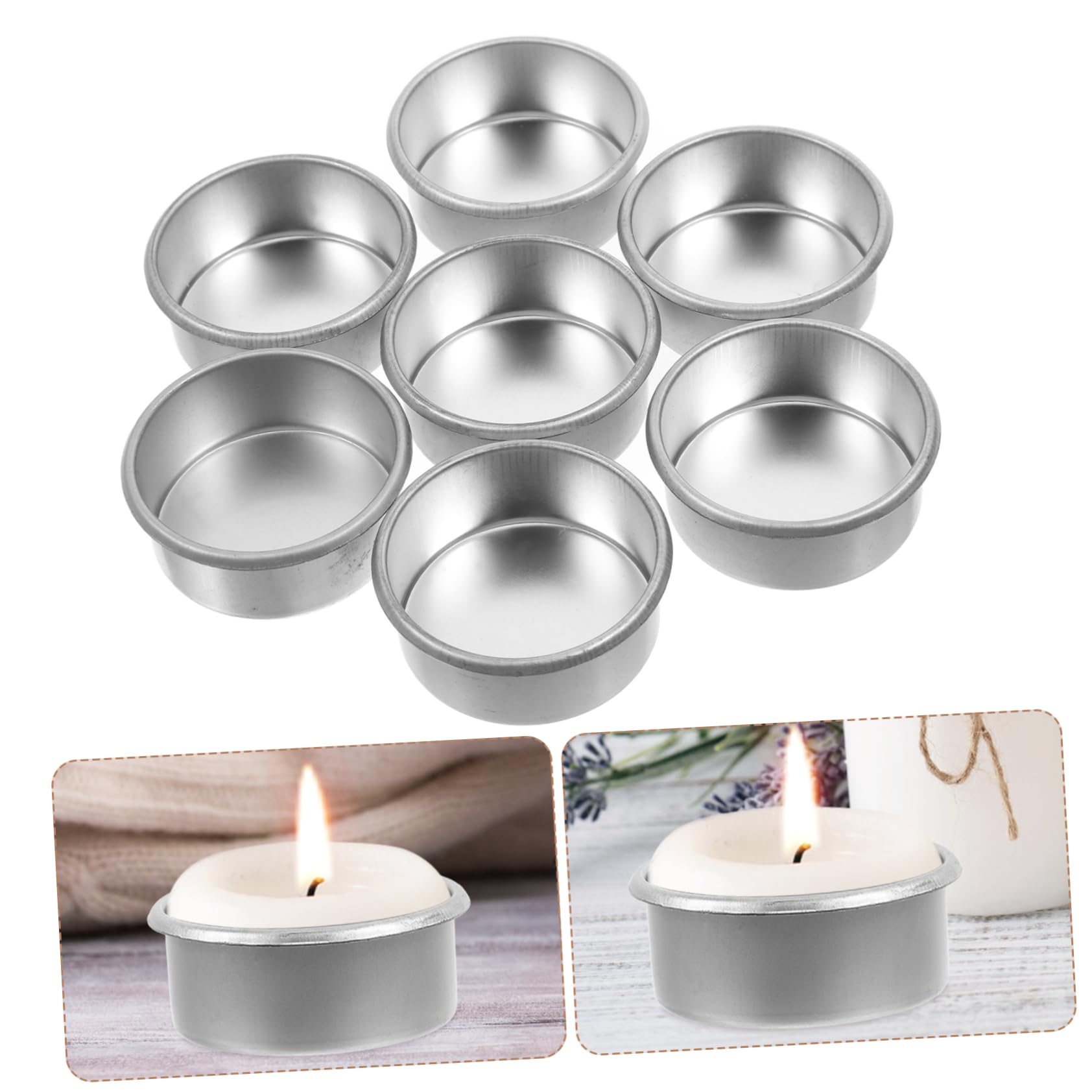SOLUSTRE 7 Zestawów Eleganckie Pojemniki Świece Dekoracyjne Metalowe Kubki Świece Diy Akcesoria Do Dekoracji Przyjęcia I Wesela 20 Szt.*7