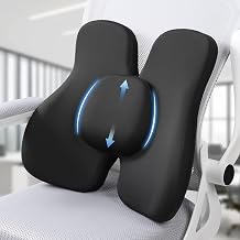 Lumbar Support Pillow, Memory Foam Back Support for Office Chair | Ergonomic memory foam lumbar support helps improve posture, reduce back pressure, and fits most office chairs and car seats.