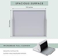 Vista 6 de ROSSIE HOME Bandeja de madera para cama de regazo – Juego de dos – con cesta de almacenamiento de jacinto – Gris calmante – Se adapta a portátiles