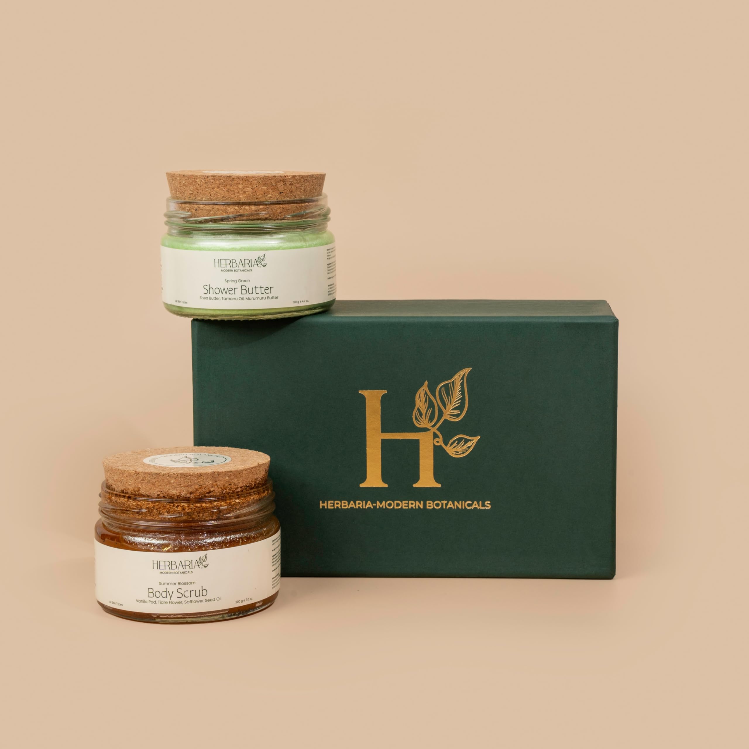 Herbaria Soothe & Renew Gift Box | Body Scrub (220g) & Shower Butter (120g) Duo | Vegan Skincare Gift Set for Exfoliating, Nourishing & Hydrating Skin-image-38