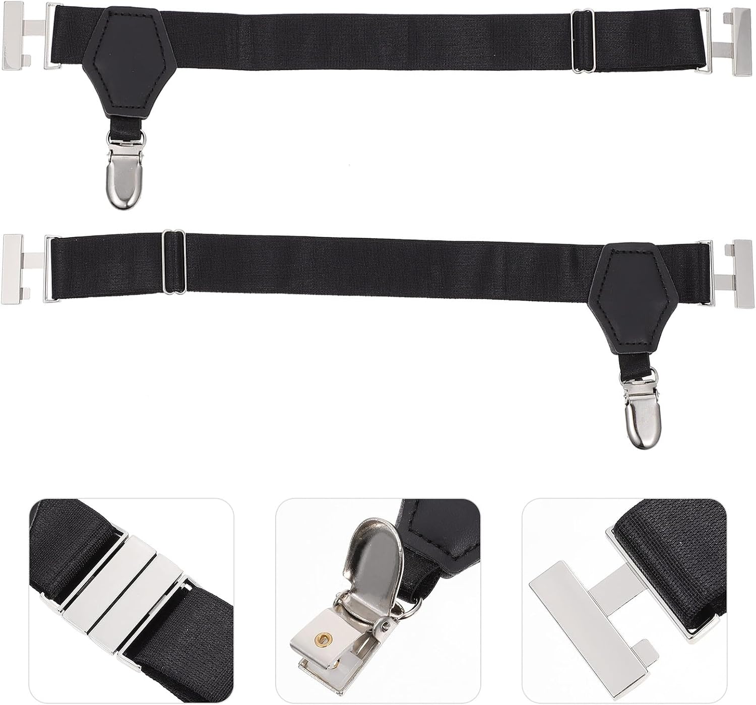 Ciieeo Adjustable Black Elastic Leg, Charming Nylon Suspender Strap for Women, Practical Dress Accessory and Thigh-high Stockings