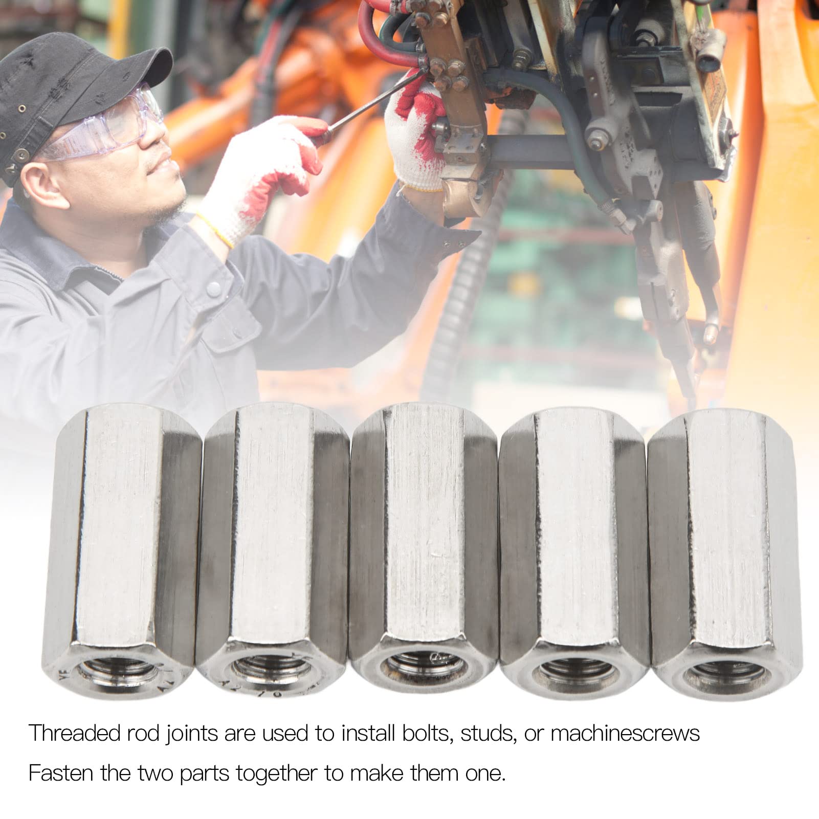 uxcell M10 X 1.5-Pitch 40mm Length 304 Stainless Steel Metric Hex Coupling Nut, 2 uxcell M10 X 1.5-Pitch 40mm Length 304 Stainless Steel Metric Hex Coupling Nut, 2