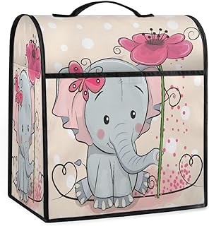Cubierta antipolvo con diseño de elefante, color rosa, para todos los mezcladores de 4,4 a 7,6 litros, cubierta antipolvo para cafeteras de elefante, cubierta antipolvo para mezcladores de cocina,