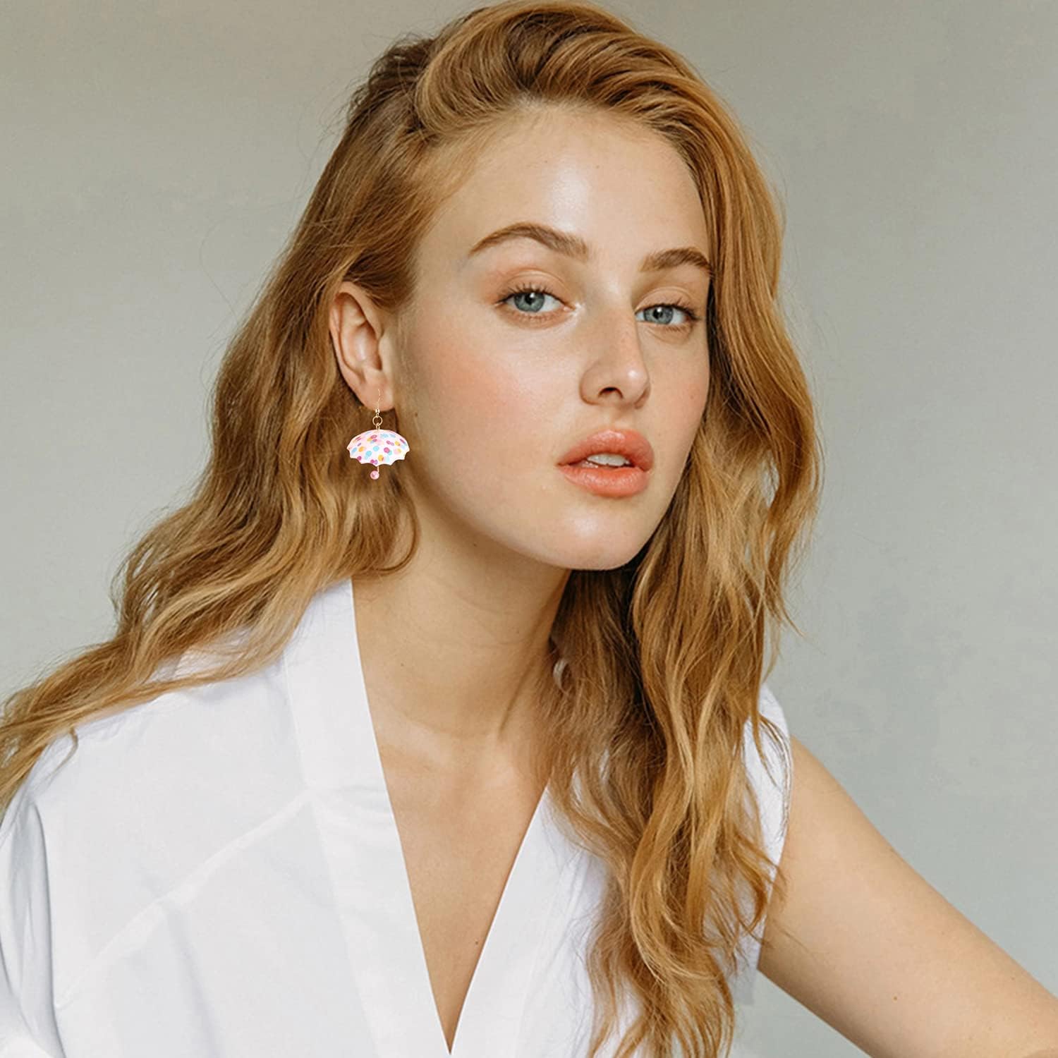Funny Cute Resin Rainbow Umbrella Drop Dangle Earrings Personality Creative Mini Umbrella Weather Earrings Costume Holiday Jewelry for Womens Gifts - Image 2