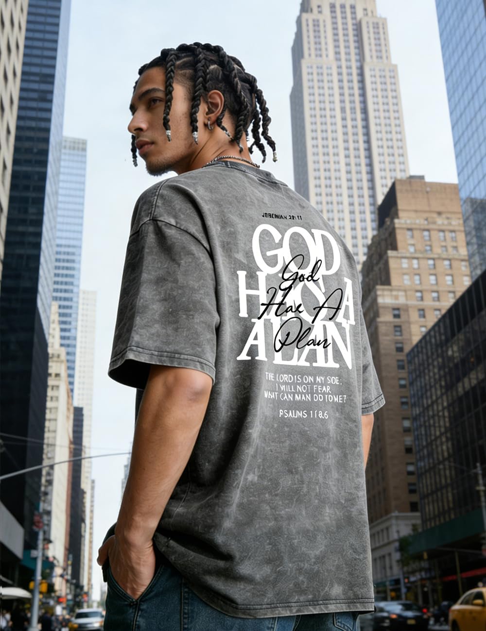 Christian Faith Over Fear Shirt for Men, Jesus Religious Shirts Oversized T-Shirt, Streewear - Image 4