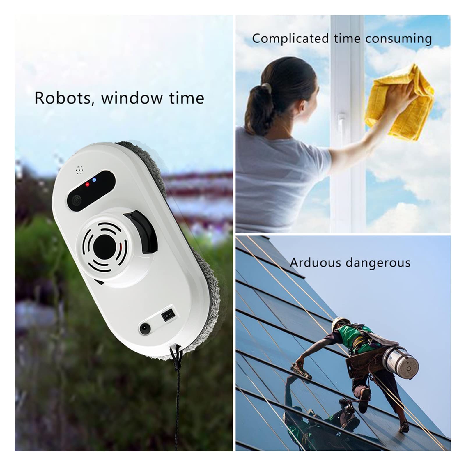 Robot do mycia okien Elektryczna myjka okienna do domu Zdalny kontroler Robot do mycia okien Odkurzacz Inteligentny zaplanowany Samochód Wycieraczka do szyb do okien zewn(