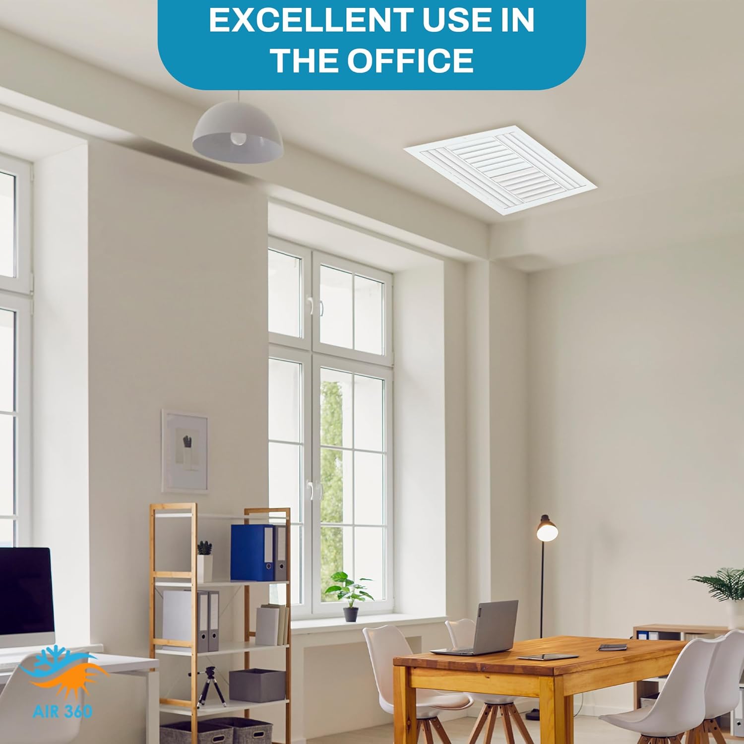 Aluminum 14 x 14 Inch 4-Way Adjustable Air Vent Cover & Deflector for HVAC, Ceiling Vent Covers, Register, Grilles & Vents, AC Vent Covers Ceiling - Improve Airflow in Your Home or Office